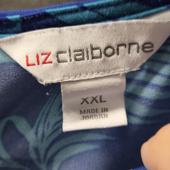 Liz Claiborne Blue Floral Blouse - Picture 4 of 6